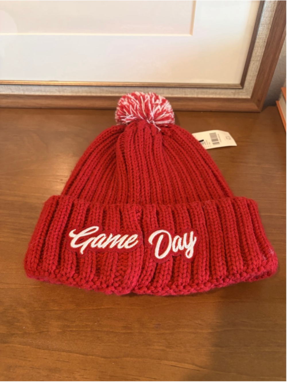 Wild Collective x Anthropologie NFL Game Day Beanie NWT Red Rose Est 46